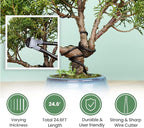 Bonsai Tools Set with Wood Box 12PCS Heavy Duty Bonsai Tree Kit, Trimming Scissor Shears, Concave Cutter, Wire Rolls, Wire Cutter and More, Gardening Pruning & Care Kit