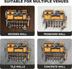 Large Power Tool Organizer Wall Mount, Power Tool Shelf System Battery Storage with 8 Cordless Drill Holder，3 Layers Heavy Duty Metal Loads 450lbs，Utility Racks for Garage Workshop