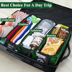 Suitcase Organizer, Carry on Closet Luggage Organizers Accessories for Travel, Foldable and Hangable Portable Hanging Travel Shelves with a Shoulder Strap to Use As a Travel Backpack Large, Green