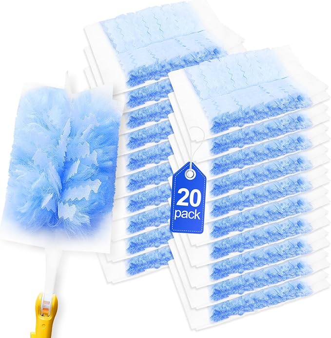 20 Count Duster Refill Compatible with Swiffer Hand Duster, Lavender Flavor Disposable Heavy Duty Duster Refills, Dusters Refills for Cleaning, Blinds & Ceiling Fan (Handle is Not Included)