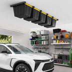 EVERHANGER Ceiling Storage Rack, Heavy Duty Overhead Garage Storage Rack, Adjustable Ceiling Bin Storage System, 4 Sets for 3 Bins, 26 Inch