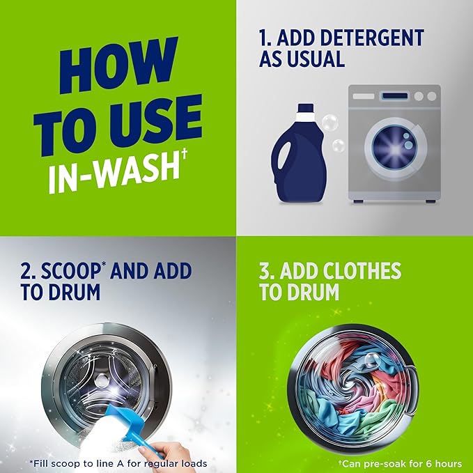 OxiClean Triple Action Free Versatile Stain Remover Powder, Use with Detergent, No Fragrance, No Dyes, No Chlorine, Removes Stains, Brightens Colors and Whites, 4 lbs