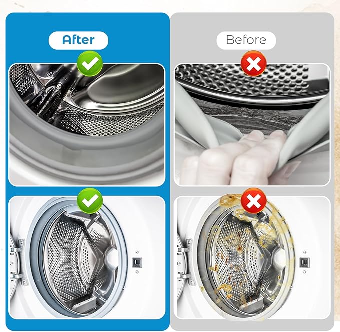 Lasnten 6 Pcs Washing Machine Cleaning Brush Kits - 5pcs Hard Bristle Crevice Cleaning Brush and 1pcs Front Load Washer Tool for Filter Kitchen Toilet Bathroom Sink Home Window