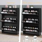 BORNOON Shoe Cabinet with Odor Control and Back Panels, Deodorizing Slim 3-Flip Shoe Storage Cabinet for Entryway, Freestanding Hidden Shoe Rack Organizer for Entrance, Hallway, Bedroom
