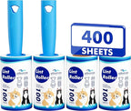 Extra Sticky Lint Roller, Mega Value Set 400 Sheets for Pet Hair Removal, Dog and Cat Lint Remover for Clothes, Furniture, Carpet