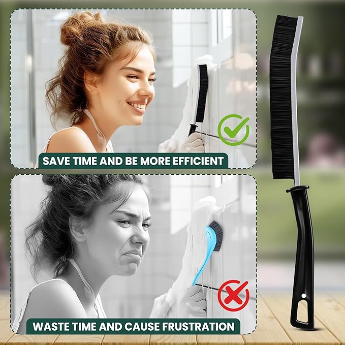 Crevice Cleaning Brush Set – 6Pcs Hard Bristle Cleaning Tools for Grout, Tile Floors, Gaps & Narrow Spaces – Small Grout Scrub Brush for Cleaning Bathroom, Shower, Window Tracks, Kitchen