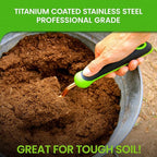 Garden Guru Super Strong Titanium Garden Trowel Hand Shovel - Rust Resistant - Ergonomic Handle - Perfect Tool for Gardening, Weeding, Transplanting and Digging in Garden Beds