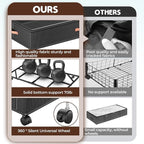 Under Bed Storage with Wheels 2-Pack, Under Bed Storage Containers 60L Clear Lids, Rolling Storage Drawers for Clothes Shoes Blankets, Underbed Organizer Bins(32" L x 17.3" W x 7.5" H)