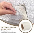 PATIKIL Drywall Repair Mesh Tape, 4 inch x 82 ft Fiberglass Repair Patch Self-Adhesive Dry Wall Joint Tape 9 Mesh Wall Hole Crack and Seam Patch, White