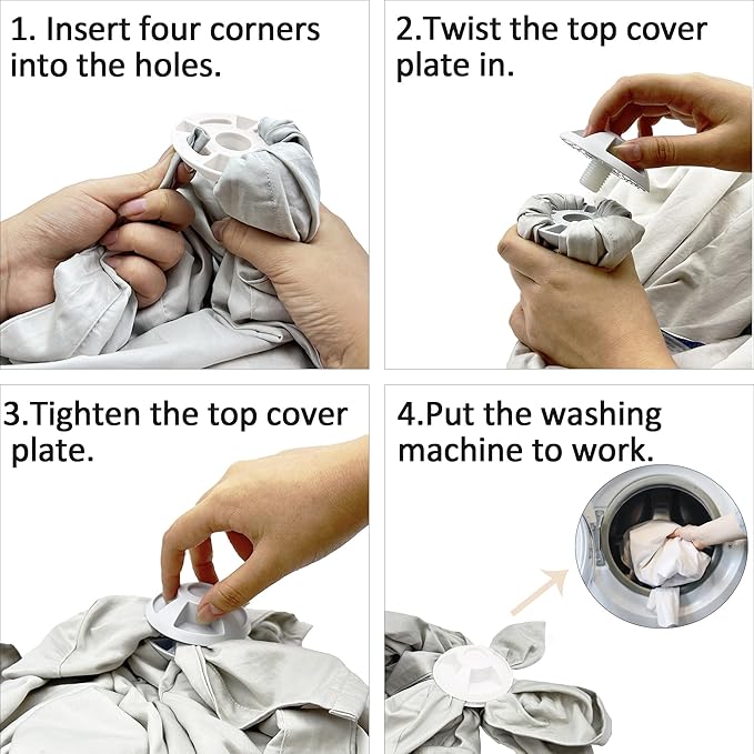 4 Pcs Wash Bed Sheet Detangler Reduces Laundry Tangles Wrinkles for Washer and Dryer Save Drying Time Reusable Accessories Blue