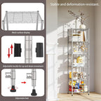 REGILLER 6 Wire Shelving Steel Storage Rack Adjustable Unit Shelves for Laundry Bathroom Kitchen Pantry Closet (16.7L x 11.9W x 64H, Silver)