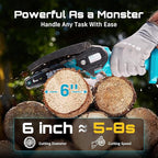 Seesii Mini Chainsaw, 6-inch Mini Chainsaw Cordless, Handheld Electric Power Chain Saw with 2 Batteries, for Tree Trimming Wood Cutting, Best Gifts for Father, Dad, Husband, Men