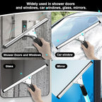 2Pack 14-Inch Multifunctional Rust Proof Window Cleaning Kit. for Shower Glass Doors, Bathroom Doors, Mirrors and Windows