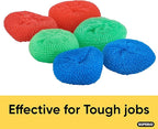 Nylon Scouring Pads-Dish Scrubbers, for Dishes, Pots, and Stoves, Durable Mesh Scourers, for Tough Cleaning. Nylon Dish Scrubbers, Assorted Colors (Superio) (6 Pack)