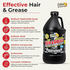 Hair & Grease Cleaner for Drains – Fast-Acting Liquid Clog Remover for Kitchen and Bathroom Plumbing, Safe for Pipes and Septic Systems, Includes Microfiber Cleaning Towel