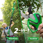 NEXON Cordless Electric Pruning Shears, 2-in-1 Tree Trimmer & Pole Pruner, 1.6" Cutting Capacity, 4000mAh Battery, Brushless Motor, Compatible for Makta 20V Battery, Garden Branch Cutter