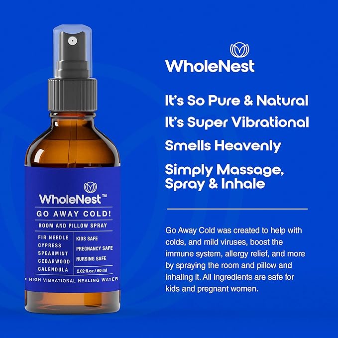 Go Away Cold! Sleep Spray for Rooms and Fabrics, Refreshing Pillow Mist with Fir Needle, Spearmint, Cedarwood & Calendula, Refreshing Scent for Restful Sleep and Seasonal Comfort, 60 ml