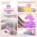 uwant Bed Cleaner with 16Kpa Suction Metal Roller 253.7nm Uv-c Light Mattress Vacuum Cleaner 36000RPM/Min 149℉ Heating HEPA Filter&Ultrasonic Mattress Vacuum for Sofa, Pillow, Bed Throws, Pink