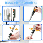 4 in 1 Window Squeegee Cleaner Set,Long Squeegee for Window Cleaning with 81" Adjustable Extendable Pole,Professional Long-Handled Window Washing Kit for Home,Outdoor Windows, Glass, Floor