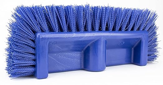 SPARTA Multi-Level Tile Scrub Brush 12" Wide Brush Head, Heavy-Duty Tile Cleaning Brush with End Bristles for Commercial Tiles, Tubs and Floor, Plastic, 12 Inches, Blue