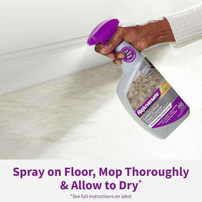 Rejuvenate Luxury Vinyl Floor Cleaner Gently Cleans And Revitalizes Luxury Vinyl Floors, 32 Ounces