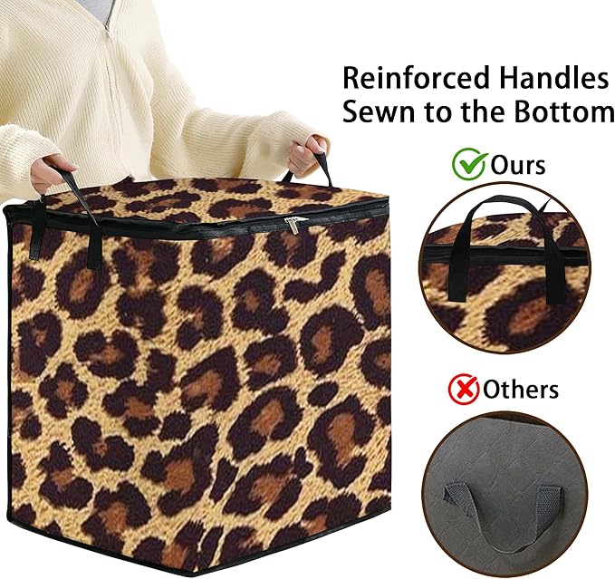 Large Comforter Storage Bag with Zipper,Closet Organizer for Clothes/Blankets/Quilts/Pillows,Fabric Storage Bags with Portable Handles 95L(2-Pack)