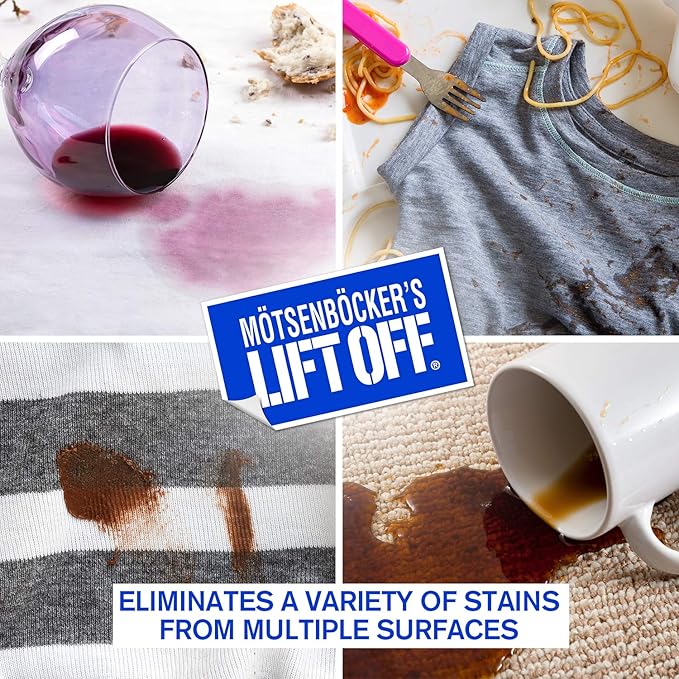 Motsenbocker's Lift Off 40501-6PK Food, Drink, and Pet Stain Remover Spray Eliminates Tough Stains from Multiple Surfaces, Excellent as a Pre-Wash Laundry Treatment, Water-Based, 22 Fl Oz, Pack of 6