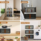 Storage Bin, Cabinet with Lids, Extra Large, Useful Box, 19 Gallon (72L) Capacity, Foldable, Plastic, Underbed or Countertop Use, Home Organizer