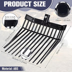 Lasnten 6 Pack Manure Fork Replacement Heads 12 Tines Heavy Duty Pitchfork Heads with Screws & Nuts Durable Horse Manure Rake for Picking up Grass Hay Animal Waste(Black)