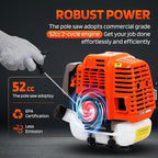 52CC 2-Cycle Gas Weed Wacker, 6 in 1 Gas Weed Eater, 2025 Upgraded Weed Eater, 9500rpm High Power String Trimmer, Brush Cutter for Yard, Garden Easy to Start(US Fast Arrival