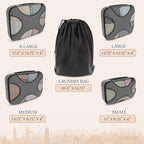 Shacke Premium 5 Packing Cubes Set - Lightweight Mesh Travel Luggage Organizers with Laundry Bag, 5-Piece Suitcase Storage System (Dark Grey)