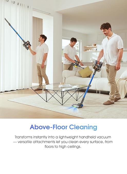 UNINELL HOME Cordless Vacuum Cleaner,45000Pa/450W Vacuum Cleaners for Home with 60Mins Runtime,Lightweight Anti-Tangle Stick Vacuum,Wall-Mount Charging,Vacuum Cordless with Attachments for Pet Hair