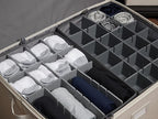 Covermates Keepsakes - Adjustable Zip-Top Storage Box - Configurable FlexGrid Compartments - Heavy Duty Polyester- Reinforced Handles - Stackable Design - Indoor Storage, Beige Heather