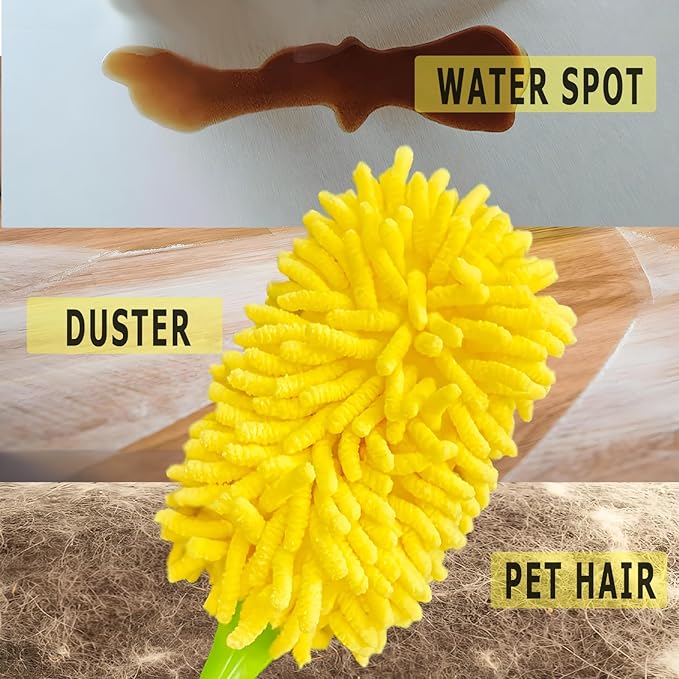 4Pack Reusable Duster Compatible with Swiffer (Handle is Not Included) Microfiber 360 Heavy Duty Dusters Refills Washable Duster Pads for Cleaning Ceiling Fan Window