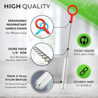Heavy Duty Cleaning Brushes Set of 8 - Extra Long Straw Cleaners for Metal and Plastic Reusable Drinking Straws, to Clean Small Spaces, Sippy Cups, Water Bottles - Sturdy Hard Brush Bristles