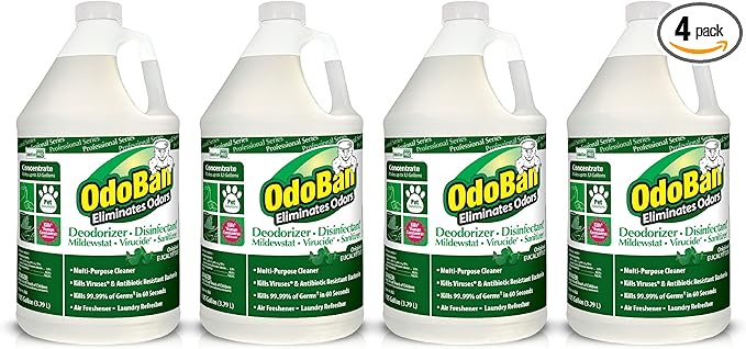 OdoBan Professional Disinfectant and Odor Eliminator Concentrate, 4 Gallons, Original Eucalyptus Scent