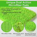 16.5 inch Mop Pads Refills, 3 Pack Microfiber Reusable Replacement Mop Pads Flat Replacements Heads for Wet Or Dry Floor Cleaning and Scrubbing, Green Cloth