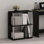 Furinno Jaya Simple Design 3-Tier Bookcase/Bookshelf/Display Rack with Stainless Steel Tubes, Americano