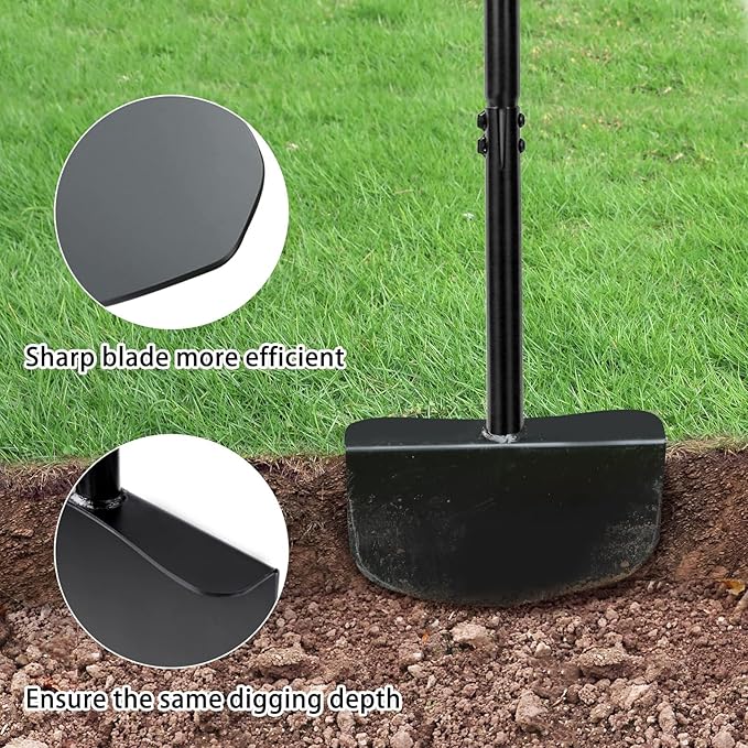 43inch Edger Lawn Tool - Manual Lawn Edger - Border Edger, Half Moon Lawn Edger with T-Grip for Lawn, Garden or Sidewalk