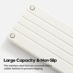 Instant Dry Sink Caddy Kitchen Sink Organizer, Quick Drying Stone Tray Diatomite Sponge Holder Soap Dish, Bathroom Countertop Fast Dry Water Absorbing Vanity Rack, Beige,12" x 5"