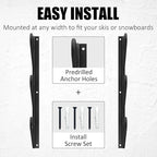 UNITEDPOWER Ski Storage Rack, Wall Mounted Snowboard Organizer Shelf, Wall Display Hanger Holds Up 3 Pairs of Skis and Poles, Garage, Home, Shed