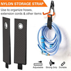 Heavy Duty Garage Hooks 4 Pack, 7.7 inch U Shaped Long Hanger, with 2 Extension Cord Holder Organizer, Wall Mounted Storage System, for Power and Garden Tool Hanging， Ladders, Bikes, Hose
