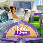 Window Vacuum Squeegee Cordless, 2000Pa Electric Window Cleaner with Power Blade, Vacuum Squeegee for Window Cleaning, Streak-Free Window Vacuum with 360ml Spray Bottle for Windows, Mirrors, Tiles