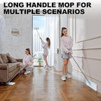 Mop and Bucket Set, Mops for Floor Cleaning Turquoise-Cyan, Wall Mop with Long Handle, Squeeze Flat Mop and Bucket System, Dry & Wet Dust Mop for Household Cleaning with 2 Microfiber Mops