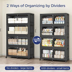 120GAL Extra Large Storage Bins with Lid, 480Qt Stackable Closet Organizers and Drawers, Collapsible Storage Bins with Wheels, Folding Containers for Home, Kitchen Office, 3Pack Black