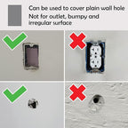Rubber Bond Self-Adhesive Rubber Wall Outlet Cover Plate 5 Pack - Easy to Apply Peel & Stick Drywall Hole Patch - 5x3 Inch Screwless Blank Wall Plate Cover - Premium Rubber Wall Hole Cover (Grey)