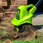 Earthwise Power Tools by ALM TC70020IT 20-Volt 7.5-Inch Cordless Electric Garden Tiller Cultivator, (2AH Battery & Fast Charger Included), Green
