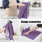 Homaxy Premium Kitchen Towels(18”x 28”, 8 Pack), Large Cotton Kitchen Hand Towels, Flat and Terry Dish Towels, 380 GSM Highly Absorbent Tea Towel Set with Hanging Loop, Purple
