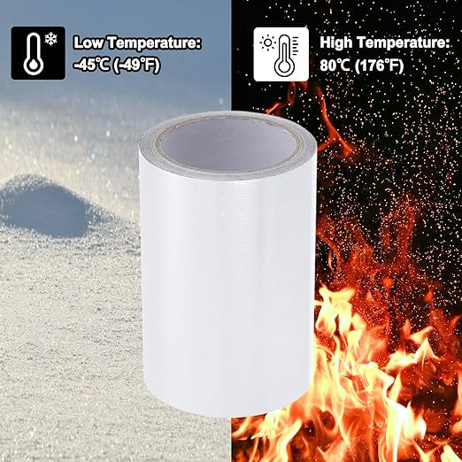 PATIKIL Awning Repair Tape 8m x 15cm Waterproof Canvas Tape High Adhesive Tear Repair Patch Kit for PVC Tarpaulin Tent Awning Fabric RV Sail Boat Cover, White (6" x26.24ft)