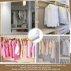 Tandefio Chrome Closet Rod 92 Inch with Oval Closet Rod 6 End Supports for Laundry Room Hanging Clothes Waterproof Shower for Curtains(Silver,6 Sets)